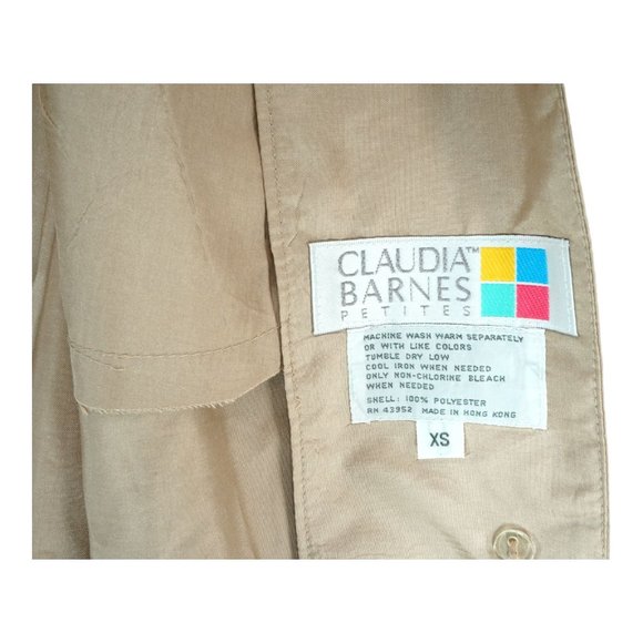 CLAUDIA BARNES Women's Tan Raincoat Size XS‎ 100% Polyester - Picture 8 of 8